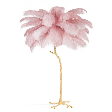 Lampa podłogowa TIFFANY złota / różowa