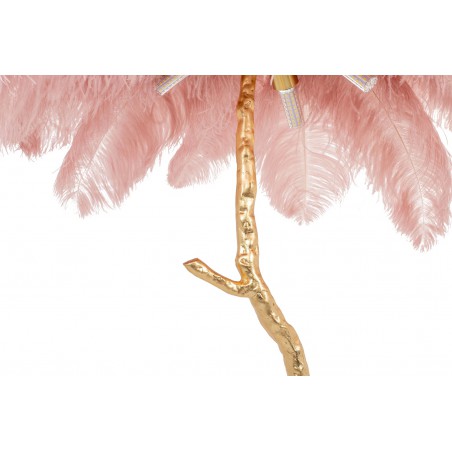 Lampa podłogowa TIFFANY złota / różowa