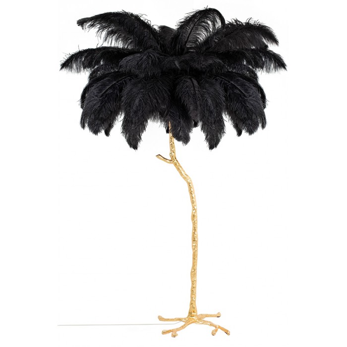 Lampa podłogowa TIFFANY 175 czarna  mosiądz /...