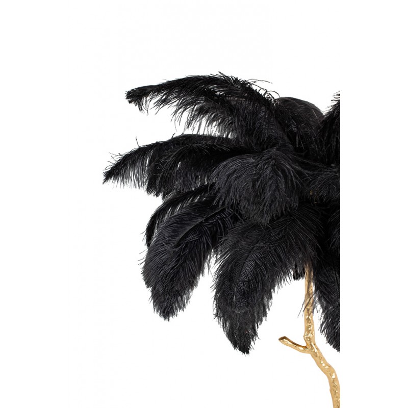 Lampa podłogowa TIFFANY złota / czarna