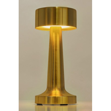 Lampa biurkowa LEE złota - wbudowana bateria, LED