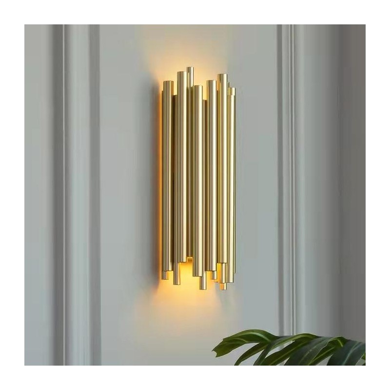 Lampa ścienna TUBO złota