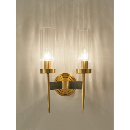 Lampa ścienna TORCH TWIN złota