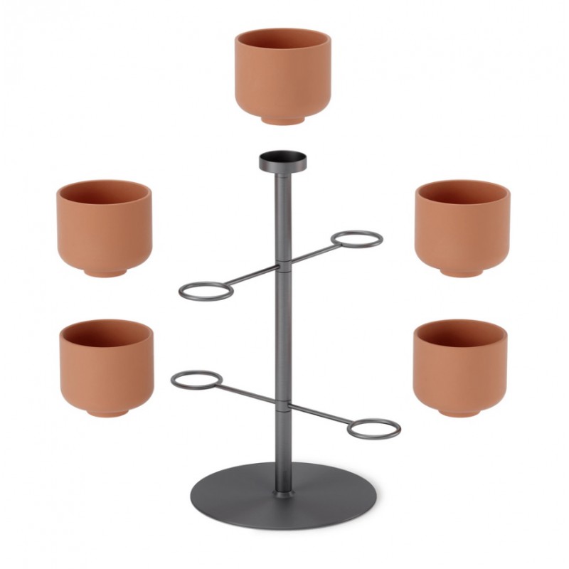 UMBRA doniczka stołowa TERRAPOTTA tytanowa