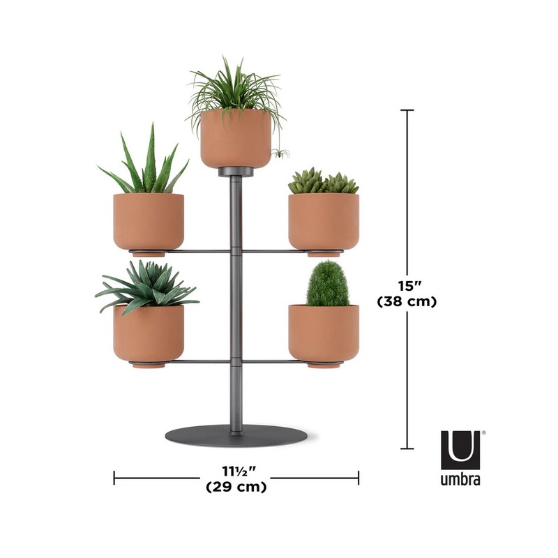 UMBRA doniczka stołowa TERRAPOTTA tytanowa