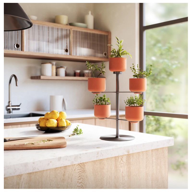 UMBRA doniczka stołowa TERRAPOTTA tytanowa