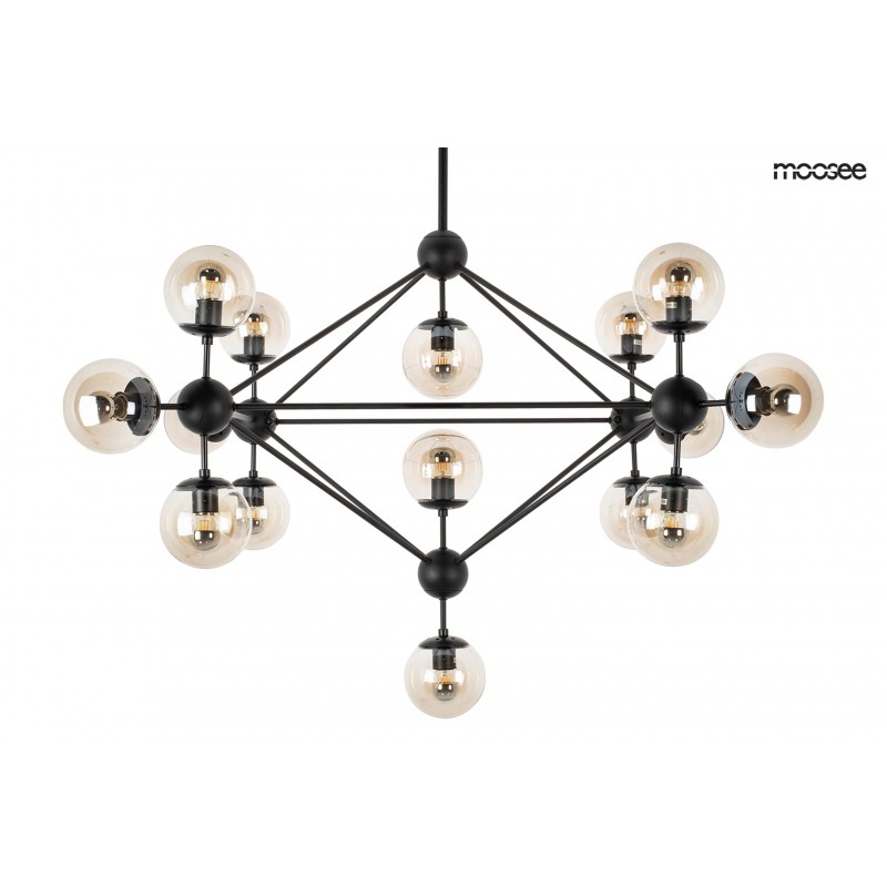 MOOSEE lampa wisząca ASTRIFERO 15 czarna / bursztynowa