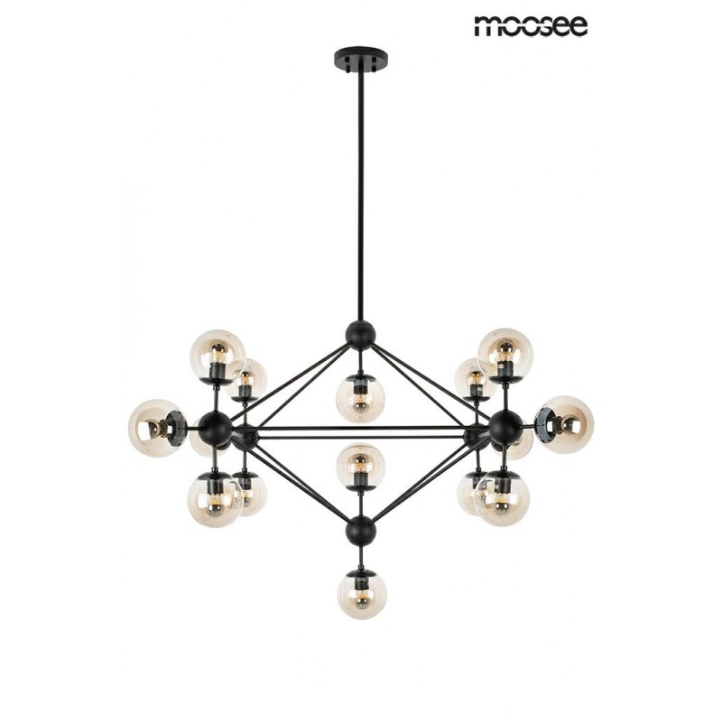 MOOSEE lampa wisząca ASTRIFERO 15 czarna / bursztynowa