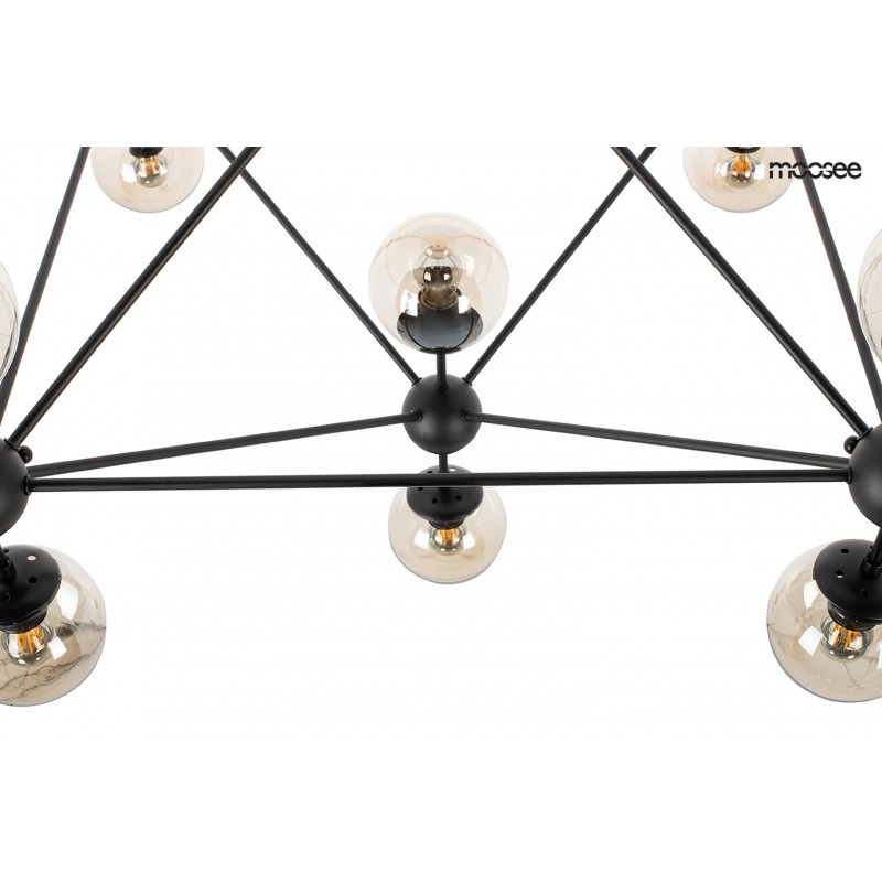 MOOSEE lampa wisząca ASTRIFERO 15 czarna / bursztynowa