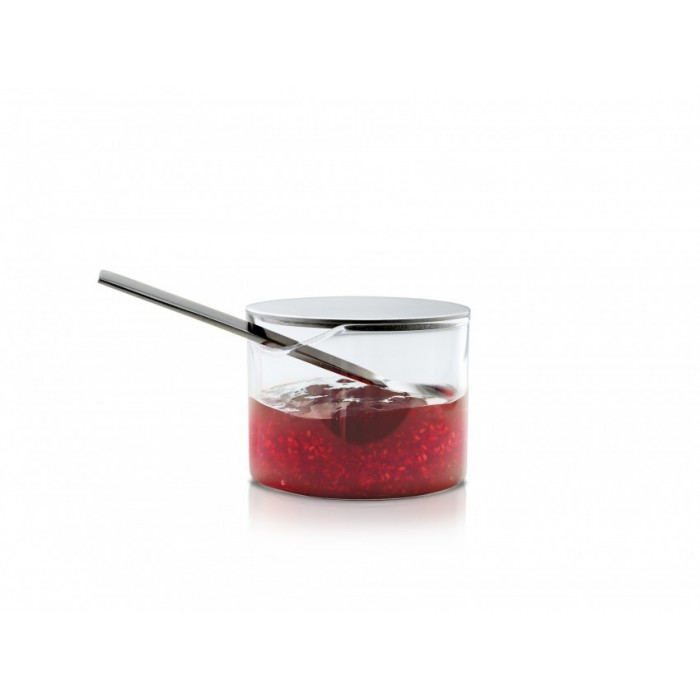 Blomus SZKLANY POJEMNIK Z POKRYWĄ STALOWĄ, MATOWY