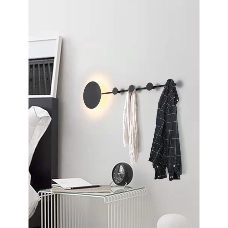 MOOSEE lampa ścienna SHADOW HANG z wieszakiem czarna