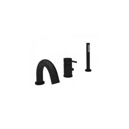 Paffoni Light Kompletna Bateria nawannowa 3-otworowa Czarny mat