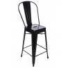 Krzesło barowe TOWER BIG BACK 76  ( Paris ) czarne