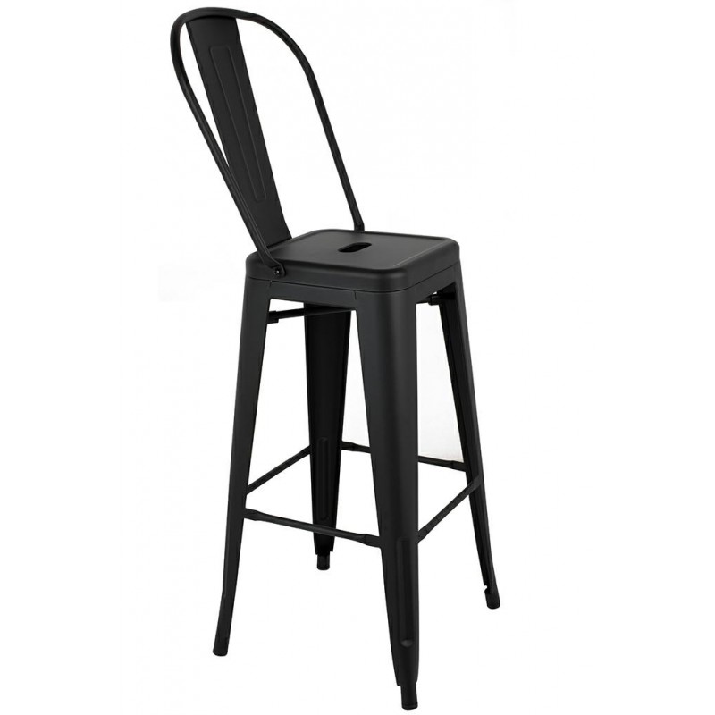 Krzesło barowe TOWER BIG BACK 76  ( Paris ) czarne