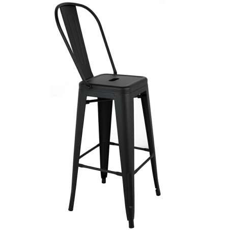 Krzesło barowe TOWER BIG BACK 76  ( Paris ) czarne