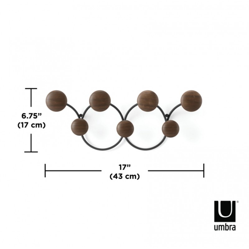 UMBRA haczyk na ubrania DOTSY 7  czarny orzech