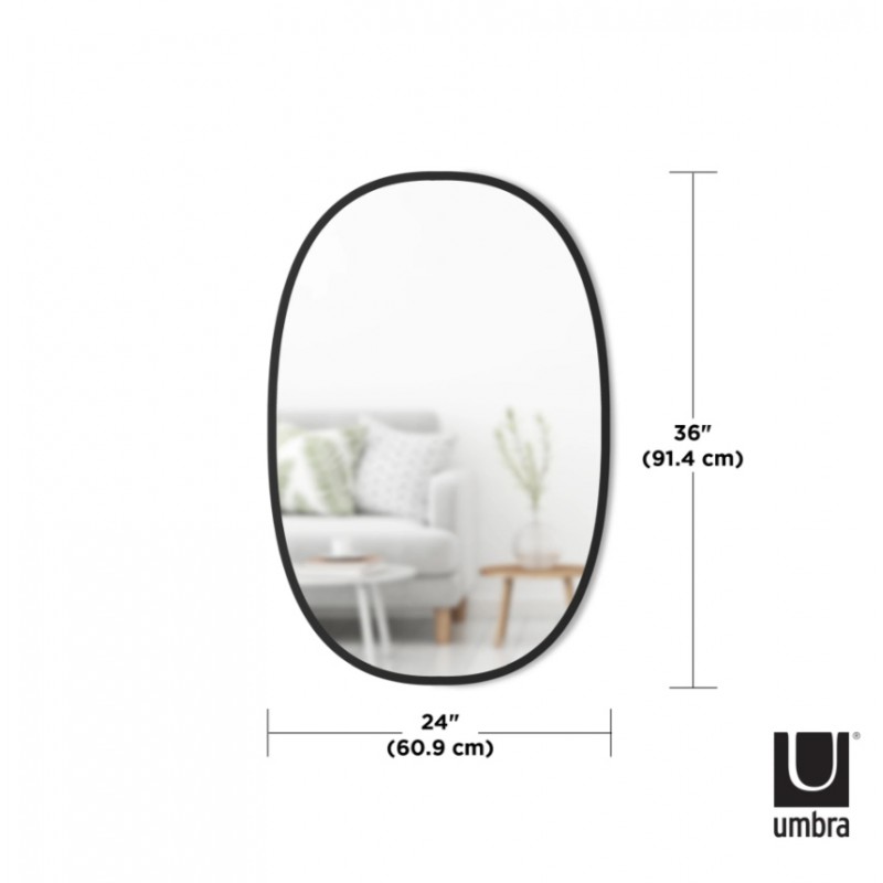UMBRA lustro wiszące HUB OVAL 24x36 -czarne