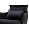 Fotel HAMPTON VELVET czarny, ekoskóra czarna - złota podstawa