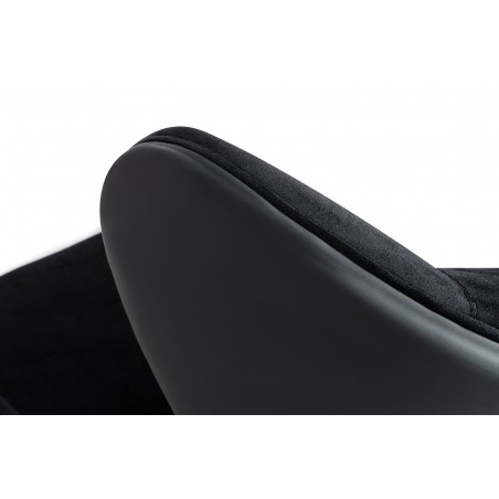 Fotel HAMPTON VELVET czarny, ekoskóra czarna - złota podstawa