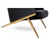 Fotel HAMPTON VELVET czarny, ekoskóra czarna - złota podstawa