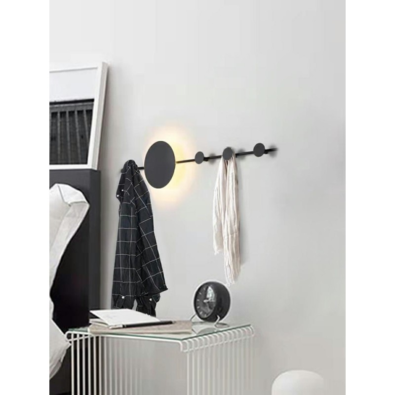 MOOSEE lampa ścienna SHADOW HANG z wieszakiem czarna