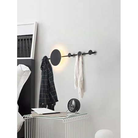 MOOSEE lampa ścienna SHADOW HANG z wieszakiem czarna