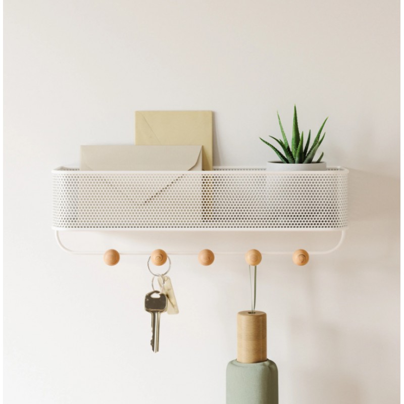 UMBRA wieszak z organizerem ESTIQUE biały