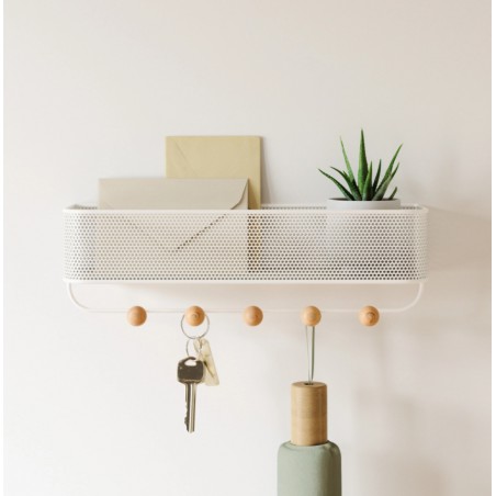 UMBRA wieszak z organizerem ESTIQUE biały