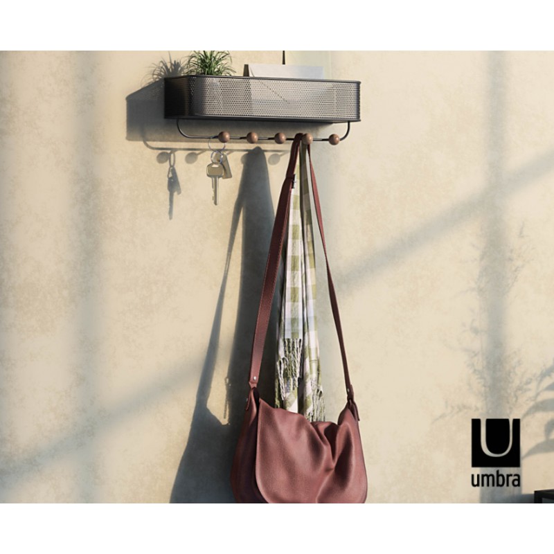 UMBRA wieszak z organizerem ESTIQUE czarny