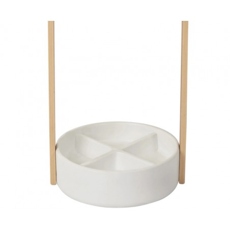 UMBRA stojak na parasolki BELLWOOD biało naturalny