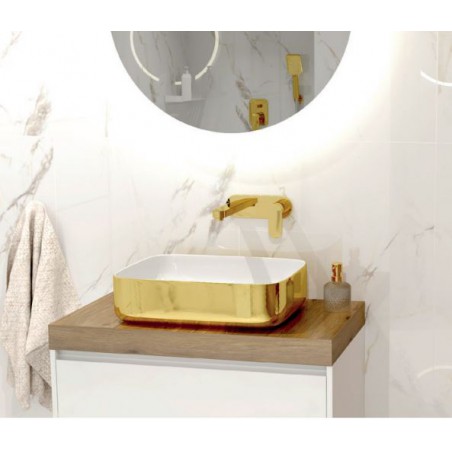 Lavita Galera umywalka nablatowa 50,5x40 złota / biała