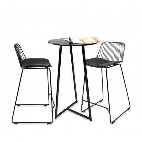 Stolik ALLEN 60 czarny - MDF, metal