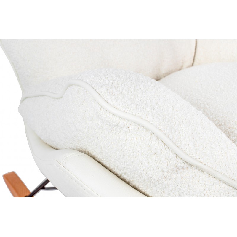 Fotel bujany OTILIA TEDDY biały