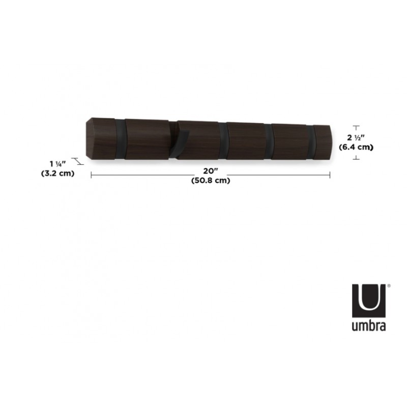UMBRA wieszak na ubrania FLIP 5  - czarny orzech