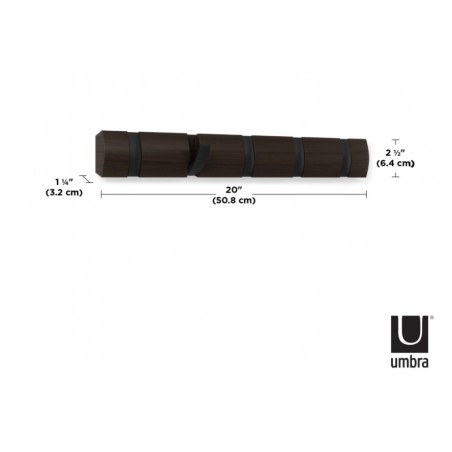 UMBRA wieszak na ubrania FLIP 5  - czarny orzech