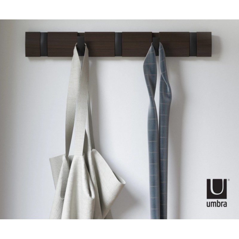 UMBRA wieszak na ubrania FLIP 5  - czarny orzech