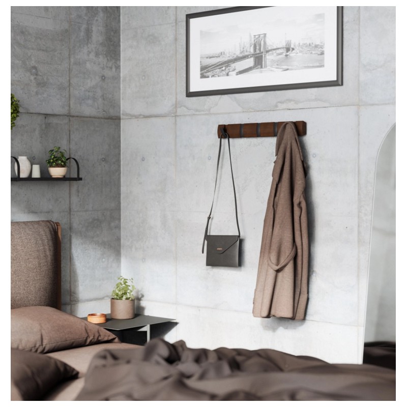 UMBRA wieszak na ubrania FLIP 5  - czarny orzech