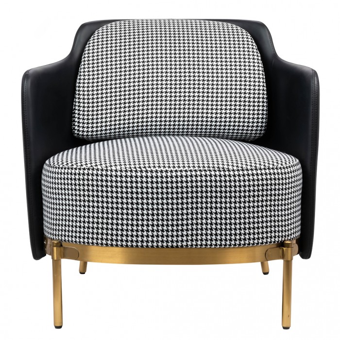 Fotel VENICE tkanina pepitka biało - czarna...