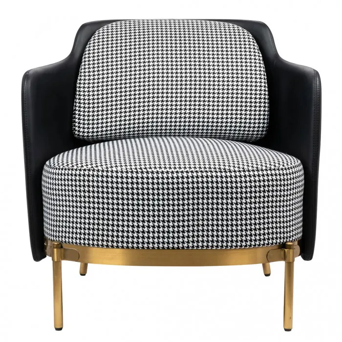 Fotel VENICE tkanina pepitka biało - czarna...