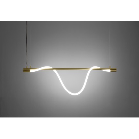 Zaho Lampa wisząca Spritzer 3000K 140 cm mosiądz