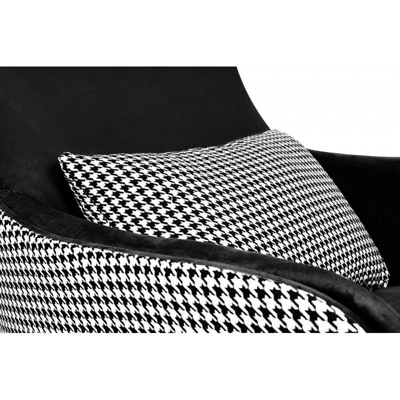 Fotel HAMPTON VELVET czarny / pepitka