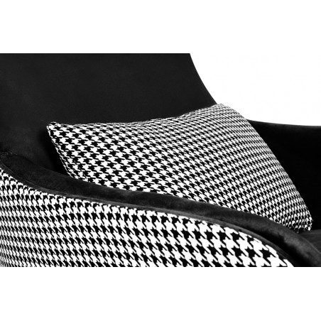 Fotel HAMPTON VELVET czarny / pepitka