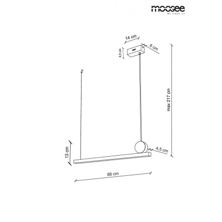 MOOSEE lampa wisząca WAND 80 złota