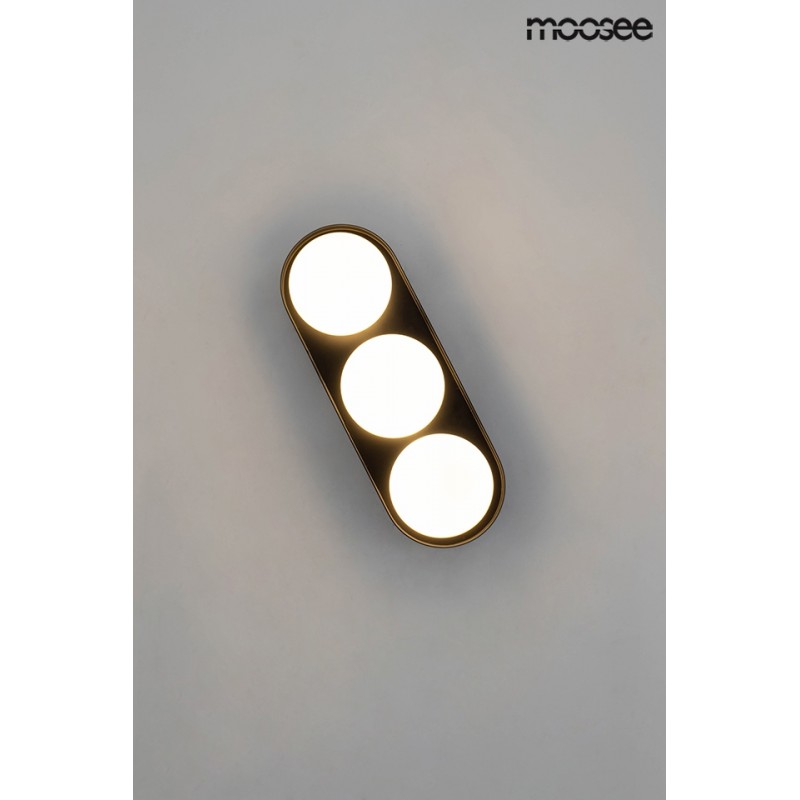 MOOSEE lampa ścienna DROPS 3 czarna