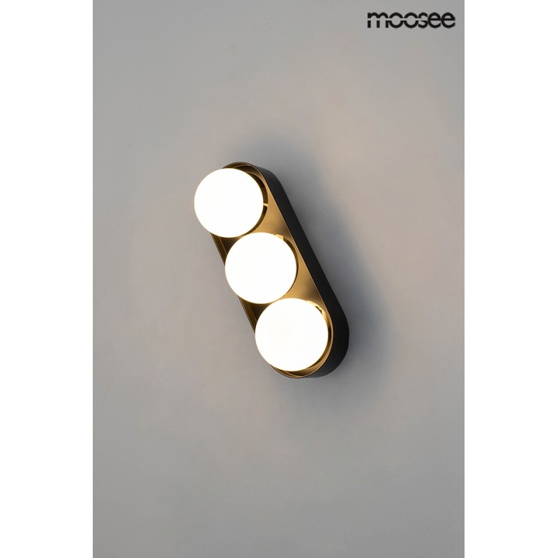 MOOSEE lampa ścienna DROPS 3 czarna