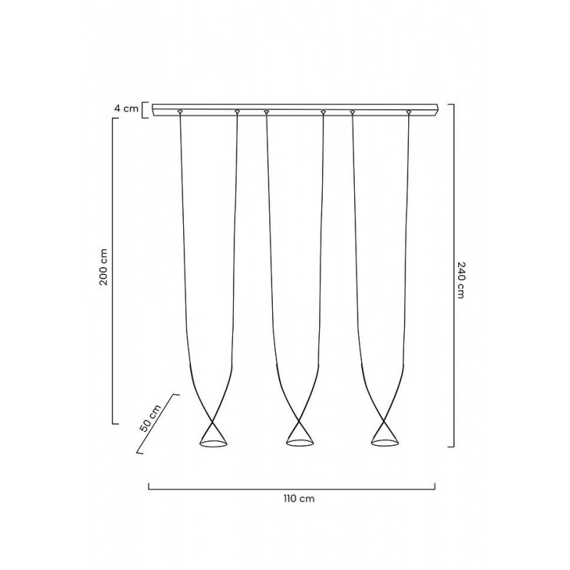 MOOSEE lampa wisząca ATLAS 3 czarna