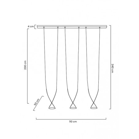 MOOSEE lampa wisząca ATLAS 3 czarna