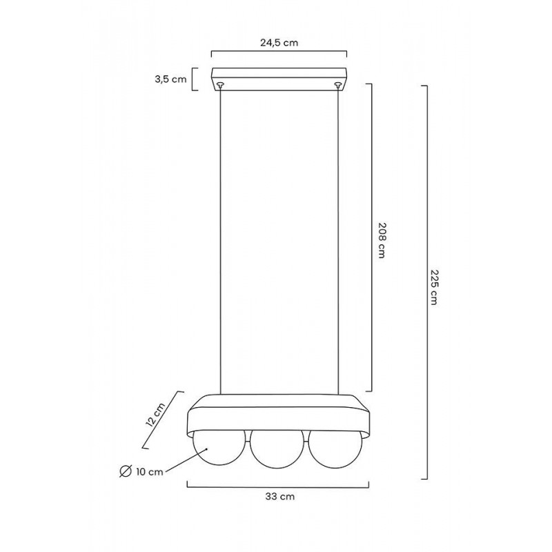 MOOSEE lampa wisząca DROPS 3 czarna