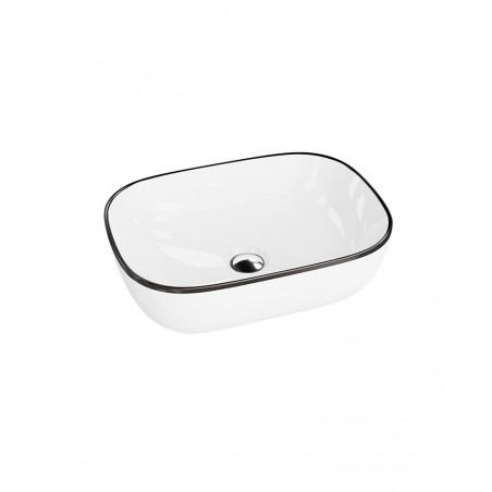 Umywalka nablatowa Costa Black Line 46x32,5 biała z czarną linią