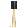 Lampa podłogowa HOLMES STRAIGHT złota z czarnym kloszem -  metal